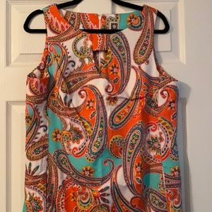 Anne Klein floral paisley dress size 14